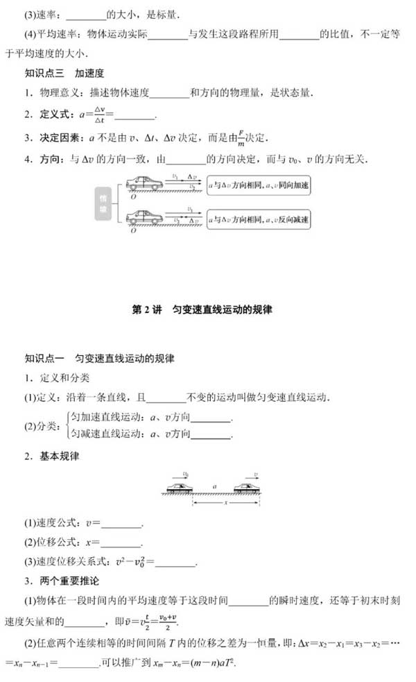 【回归课本】2025届高考物理回归课本知识汇总