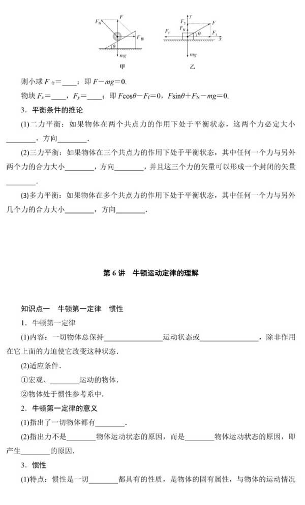 【回归课本】2025届高考物理回归课本知识汇总